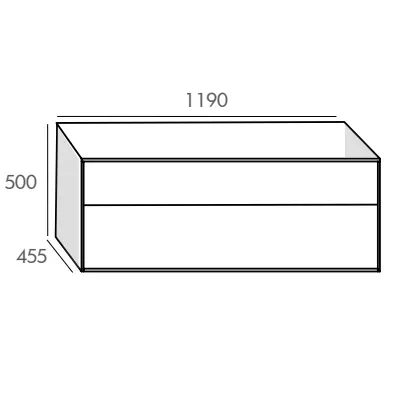 Caisson Fuji 120cm 2 tiroirs Ch�ne (sans vasque) - O\'DESIGN R�f. CAIS-FU1200CH
