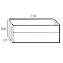 Caisson Fuji 120cm 2 tiroirs Chêne (sans vasque) - O\'DESIGN Réf. CAIS-FU1200CH