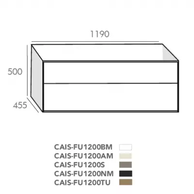 Caisson Fuji 120cm 2 tiroirs Noir absolu - O\'DESIGN R�f. CAISFU1200NM