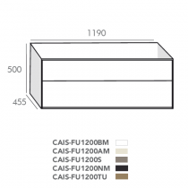 Caisson Fuji 120cm 2 tiroirs Noir absolu - O\'DESIGN Réf. CAISFU1200NM