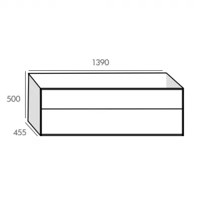 Caisson Fuji 140cm 2 tiroirs Ch�ne (sans vasque) - O\'DESIGN R�f. CAIS-FU1400CH