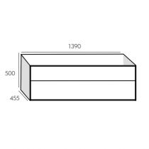 Caisson Fuji 140cm 2 tiroirs Chêne (sans vasque) - O\'DESIGN Réf. CAIS-FU1400CH