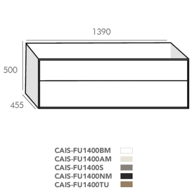 Caisson Fuji 140cm 2 tiroirs Noir absolu - O\'DESIGN R�f. CAISFU1400NM