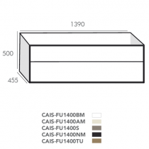 Caisson Fuji 140cm 2 tiroirs Noir absolu - O\'DESIGN Réf. CAISFU1400NM