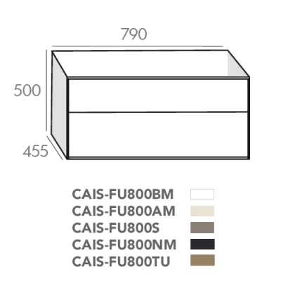 Caisson Fuji 80cm 2 tiroirs Smoke poudr� - O\'DESIGN R�f. CAISFU800S