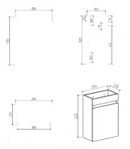 Caisson lave-mains Deko 40cm Vert sauge - OZE Réf. CAIS-DEKO400VS