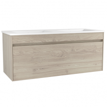 Caisson meuble Agate 120cm 2 tiroirs Chêne ambré / vasque en option - OZE Réf. CAIS-AGATE1200CC