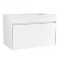 Caisson meuble Agate 80cm 2 tiroirs Blanc brillant / vasque en option - OZE Réf. CAIS-AGATE800B