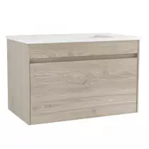 Caisson meuble Agate 80cm 2 tiroirs Chêne ambré / vasque en option - OZE Réf. CAIS-AGATE800CC