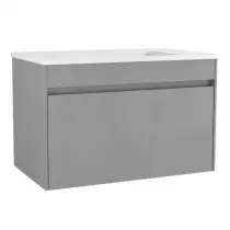 Caisson meuble Agate 80cm 2 tiroirs Gris pierre / vasque en option - OZE Réf. CAIS-AGATE800GP