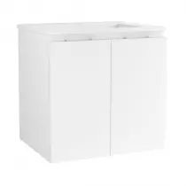 Caisson meuble City 60cm 2 portes Blanc mat / vasque en option - OZE Réf. CAIS-CITY600B-P