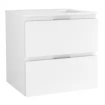 Caisson meuble City 60cm 2 tiroirs Blanc mat / vasque en option - OZE Réf. CAIS-CITY600B-T