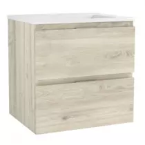 Caisson meuble City 60cm 2 tiroirs Chêne clair / vasque en option - OZE Réf. CAIS-CITY600CC-T