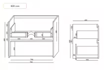 Caisson meuble City 80cm 2 tiroirs Blanc mat / vasque en option - OZE Réf. CAIS-CITY800B-T