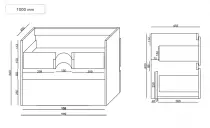 Caisson meuble Come 100cm 2 tiroirs Chêne doré - OZE Réf. CAIS-S1000CD