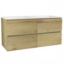 Caisson meuble Come 120cm 4 tiroirs Chêne doré / vasque en option - OZE Réf. CAIS-S1200CD
