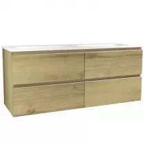 Caisson meuble Come 140cm 4 tiroirs Chêne doré / vasque en option - OZE Réf. CAIS-S1400CD
