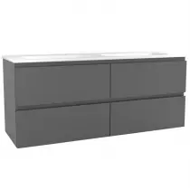 Caisson meuble Come 140cm 4 tiroirs Gris orage / vasque en option - OZE Réf. CAIS-S1200G - OZE Réf. CAIS-S1400G