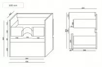 Caisson meuble Come 60cm 2 tiroirs Blanc brillant - OZE Réf. CAIS-S600B