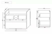 Caisson meuble Come 80cm 2 tiroirs Chêne doré - OZE Réf. CAIS-S800CD