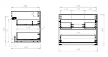 Caisson meuble Gamma 60cm 2 tiroirs Noir mat / vasque en option - OZE Réf. CAIS-GAMMA600NM