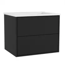 Caisson meuble Gamma 60cm 2 tiroirs Noir mat / vasque en option - OZE Réf. CAIS-GAMMA600NM