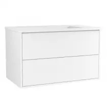 Caisson meuble Gamma 80cm 2 tiroirs Blanc mat / vasque en option - OZE Réf. CAIS-GAMMA800BM