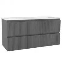 Caisson meuble Garos 120cm 4 tiroirs Gris orage brillant / vasque en option - OZE Réf. CAIS-GAROS1200G
