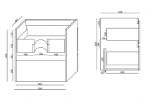 Caisson meuble Garos 60cm 2 tiroirs Blanc brillant - OZE Réf. CAIS-GAROS600B