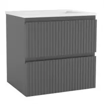 Caisson meuble Garos 60cm 2 tiroirs Gris orage brillant / vasque en option - OZE Réf. CAIS-GAROS600G