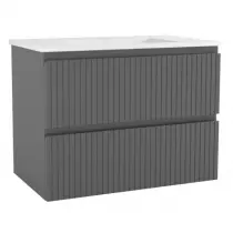 Caisson meuble Garos 80cm 2 tiroirs Gris orage brillant / vasque en option - OZE Réf. CAIS-GAROS800G