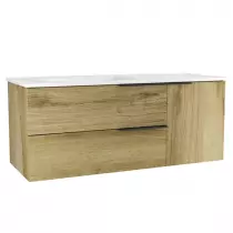 Caisson meuble suspendu Celtic 120cm 2 tiroirs + 1 porte Chêne doré / Vasque en option - OZE Réf. CAIS-CELTIC120CD-P