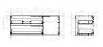 Caisson meuble suspendu Celtic 120cm 2 tiroirs + 1 porte Chêne doré / Vasque en option - OZE Réf. CAIS-CELTIC120CD-P