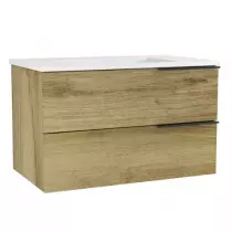 Caisson meuble suspendu Celtic 80cm 2 tiroirs Chêne doré / Vasque en option - OZE Réf. CAIS-CELTIC800CD