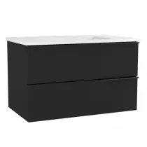 Caisson meuble suspendu Celtic 80cm 2 tiroirs Noir mat / Vasque en option - OZE Réf. CAIS-CELTIC800NM