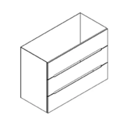  Caisson meuble vasque BENTO 100cm 3 tiroirs / Poign�e Prise de main - Laque au choix - DECOTEC R�f. 1791121