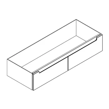 Caisson meuble vasque BENTO 120cm double 2 tiroirs / Poign�e Prise de main - Laque au choix - DECOTEC R�f. 1795061