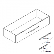 Caisson meuble vasque BENTO 120cm simple 1 tiroir / Poignée Bandeau, Baguette, Flap ou Ondine - Décor bois - DECOTEC 1797071