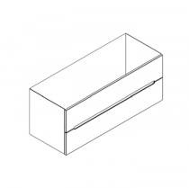 Caisson meuble vasque BENTO 120cm simple 2 tiroirs / Poignée Prise de main - Laque au choix - DECOTEC Réf. 1791071