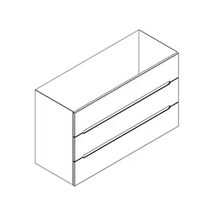 Caisson meuble vasque BENTO 120cm simple 3 tiroirs / Poign�e Prise de main - Laque au choix - DECOTEC R�f. 1791191