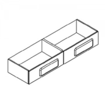 Caisson meuble vasque BENTO 150cm 2 tiroirs / Poignée Nuage - Laque au choix - DECOTEC Réf. 1798551