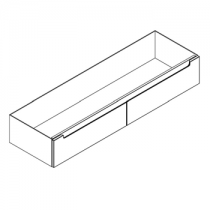 Caisson meuble vasque BENTO 150cm 2 tiroirs / Poignée Prise de main - Laque au choix - DECOTEC Réf. 1795361