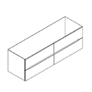 Caisson meuble vasque BENTO 150cm 4 tiroirs / Poign�e Prise de main - Laque au choix - DECOTEC R�f. 1791361