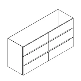  Caisson meuble vasque BENTO 150cm 6 tiroirs / Poign�e Prise de main - Laque au choix - DECOTEC R�f. 1791372