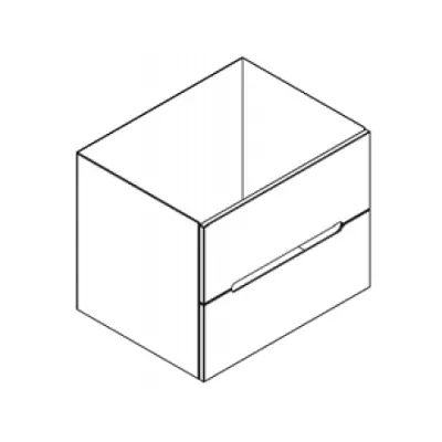 Caisson meuble vasque BENTO 60cm 2 tiroirs / Poign�e Prise de main - Laque au choix - DECOTEC R�f. 1791011