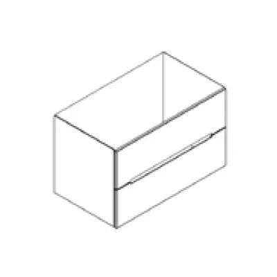 Caisson meuble vasque BENTO 80cm 2 tiroirs / Poign�e Prise de main - Laque au choix - DECOTEC R�f. 1791021