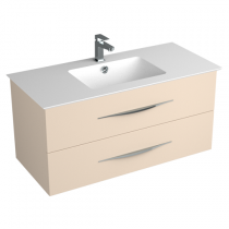 Caisson meuble vasque BENTO L80 x P45 x H48.5 cm - 2 tiroirs - Poignée Ondine ou bandeau - Laque au choix - DECOTEC Réf. 1792021