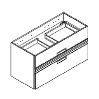 Caisson meuble vasque VIBRATO L100  - 2 tiroirs - laque / laque - DECOTEC R�f. 1825021