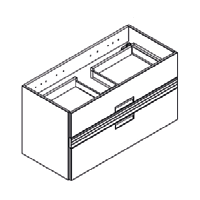 Caisson meuble vasque VIBRATO L100  - 2 tiroirs - laque / laque - DECOTEC Réf. 1825021