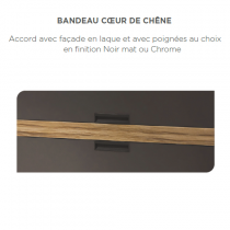 Caisson meuble vasque VIBRATO L100 - 2 tiroirs - laque / Chêne - DECOTEC Réf. 1825022